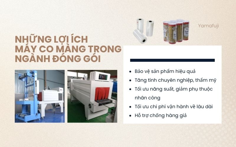 Những lợi ích của máy co màng trong ngành đóng gói