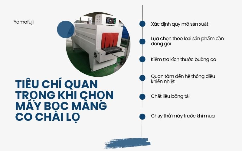 Tiêu chí quan trọng khi chọn máy bọc màng co chai lọ