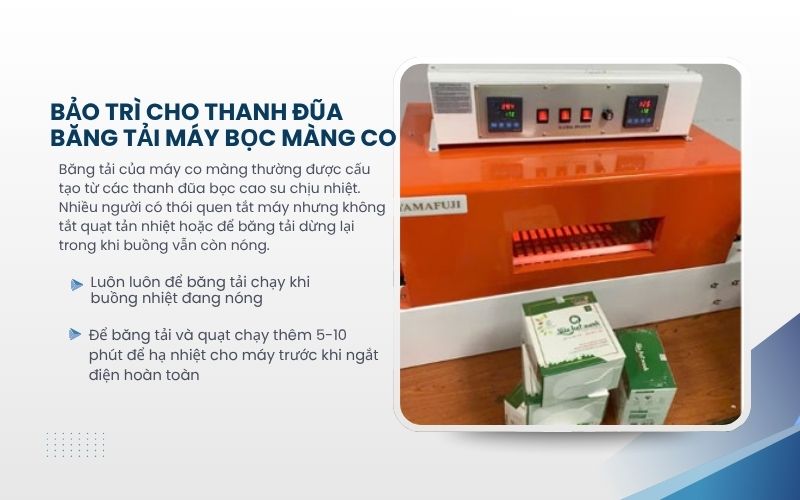 Bảo trì cho thanh đũa băng tải máy bọc màng co