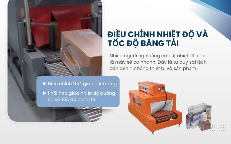 Điều chỉnh nhiệt độ và tốc độ băng tải