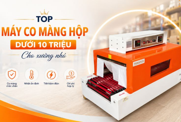 Gợi ý top máy co màng hộp dưới 10 triệu cho xưởng nhỏ