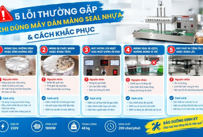 5 Lỗi thường gặp khi dùng máy dán màng seal nhựa và cách khắc phục