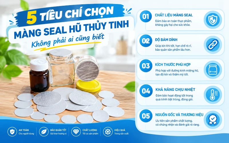 5 Tiêu chí chọn màng seal hũ thủy tinh không phải ai cũng biết