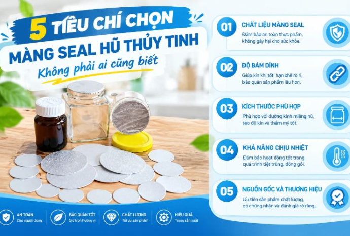 5 Tiêu chí chọn màng seal hũ thủy tinh không phải ai cũng biết