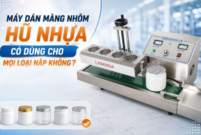 Máy dán màng nhôm hũ nhựa có dùng cho mọi loại nắp không?