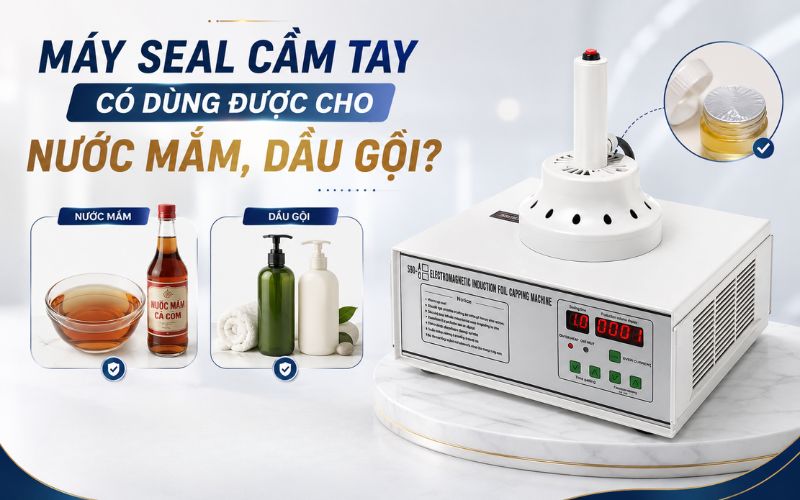 Máy seal cầm tay có dùng được cho nước mắm, dầu gội không?