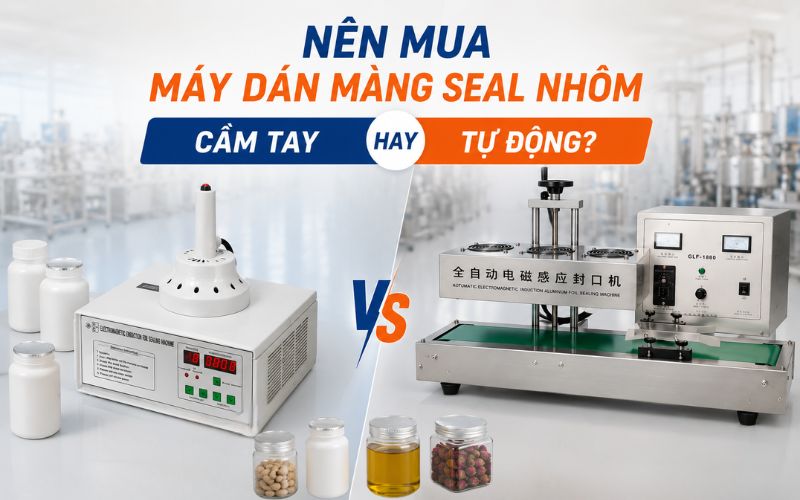 Nên mua máy dán màng seal nhôm cầm tay hay tự động?