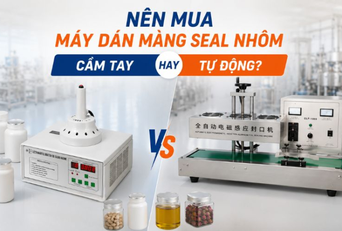 Nên mua máy dán màng seal nhôm cầm tay hay tự động?