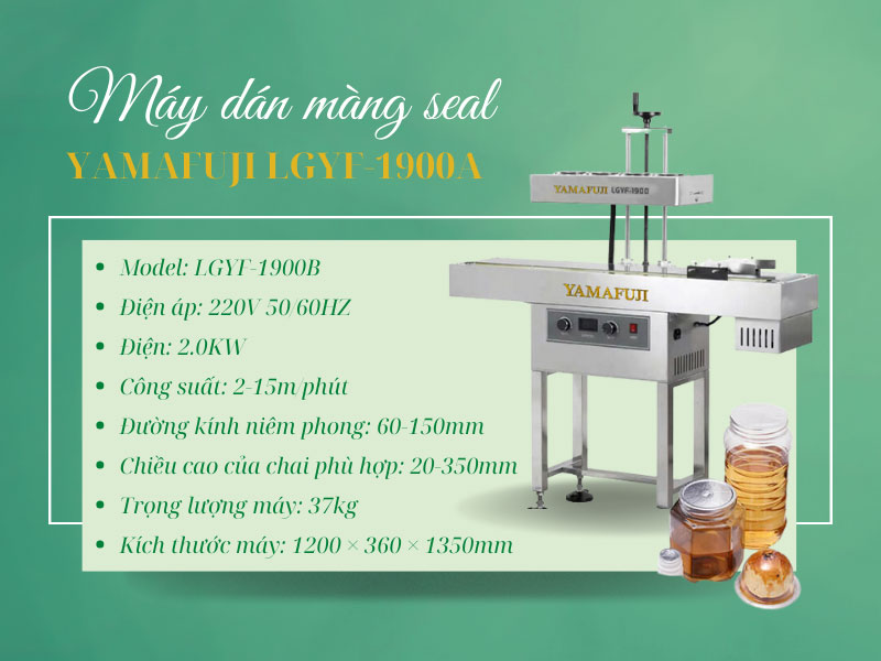 Thông số kỹ thuật máy seal màng Yamafuji LGYF-1900B