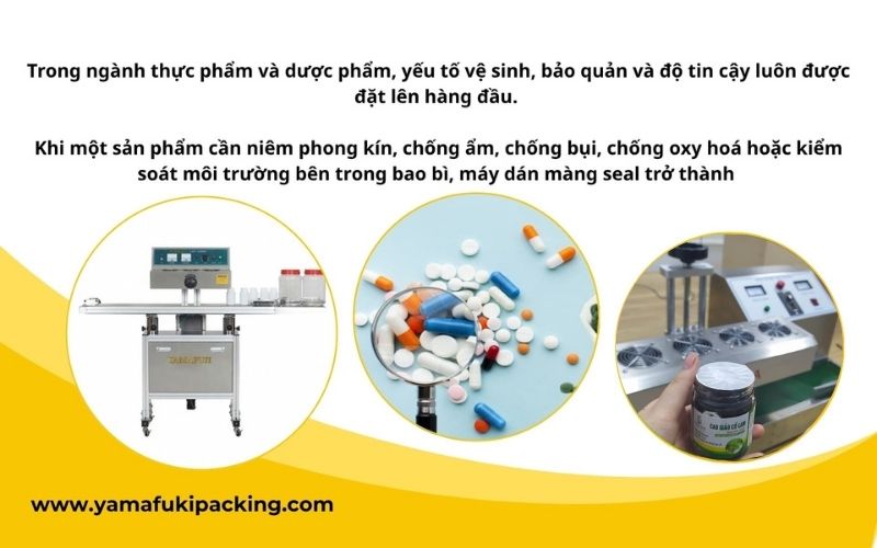 Ứng dụng của máy dán màng seal trong ngành