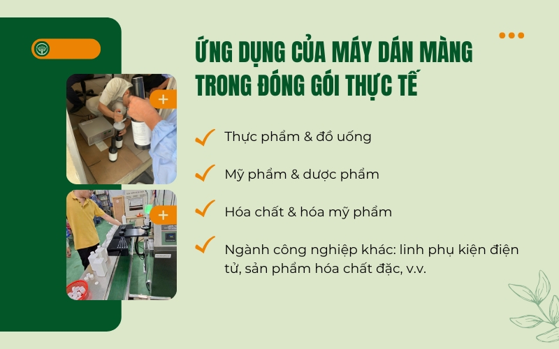 Ứng dụng của máy dán màng trong đóng gói thực tế