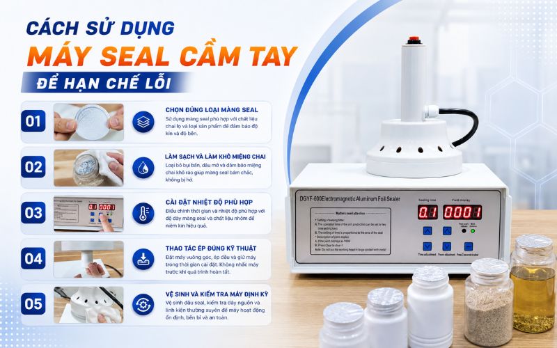 Cách sử dụng máy seal cầm tay để hạn chế lỗi
