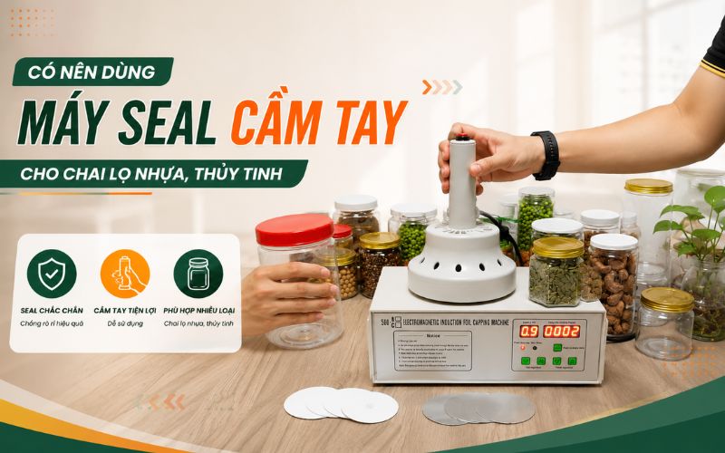 Có nên dùng máy seal cầm tay cho chai lọ nhựa, thủy tinh