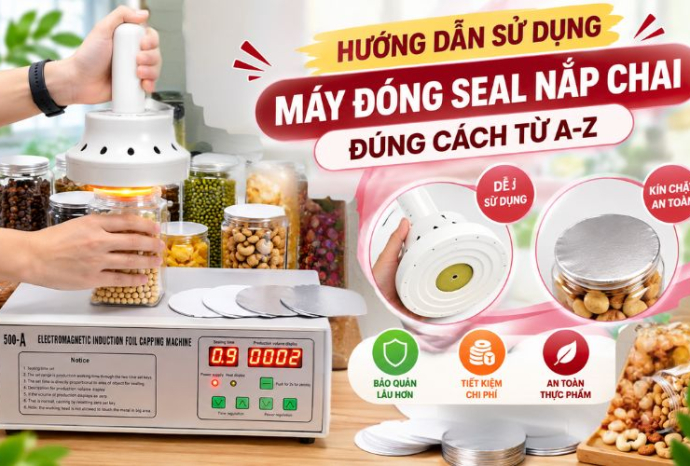Hướng dẫn sử dụng máy đóng seal nắp chai đúng cách từ A-Z