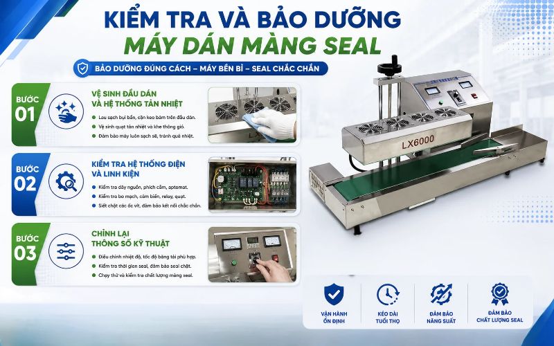 Kiểm tra và bảo dưỡng máy dán màng seal