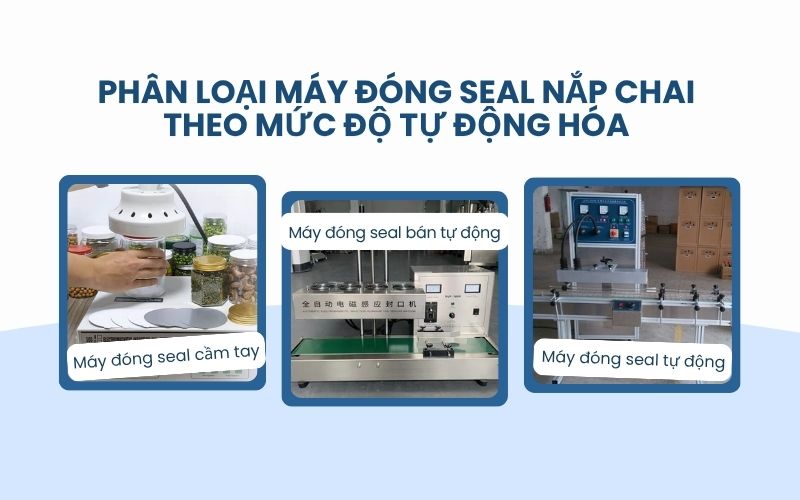 Phân loại máy đóng seal nắp chai theo mức độ tự động hóa