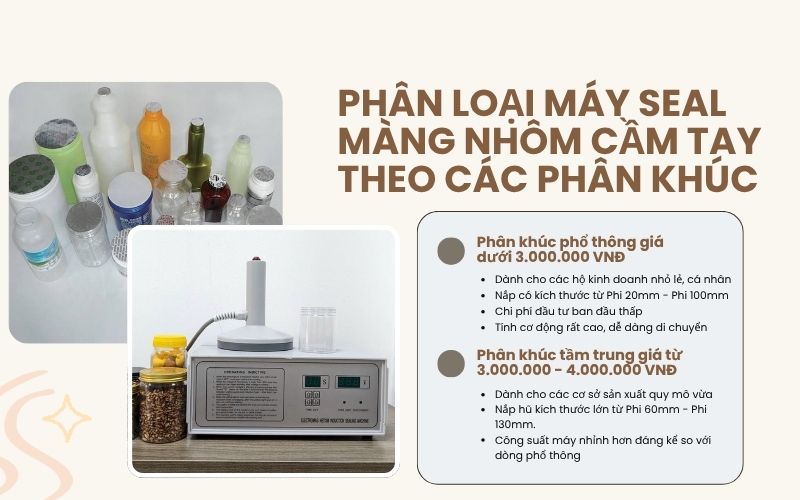 Phân loại máy seal màng nhôm cầm tay theo các phân khúc