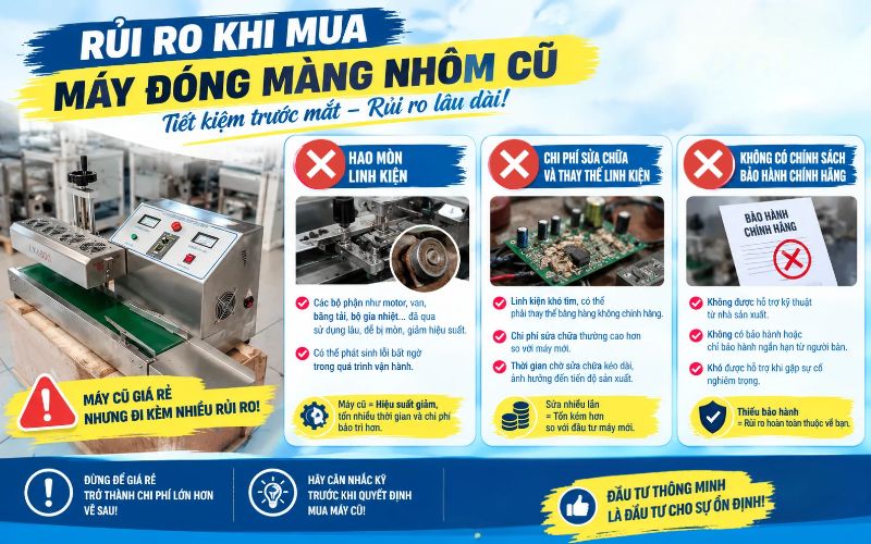 Rủi ro khi mua máy đóng màng nhôm cũ