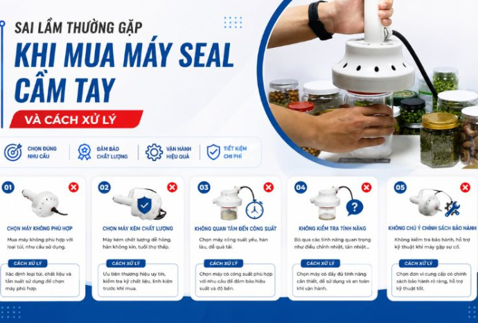 Sai lầm thường gặp khi mua máy seal cầm tay và cách xử lý