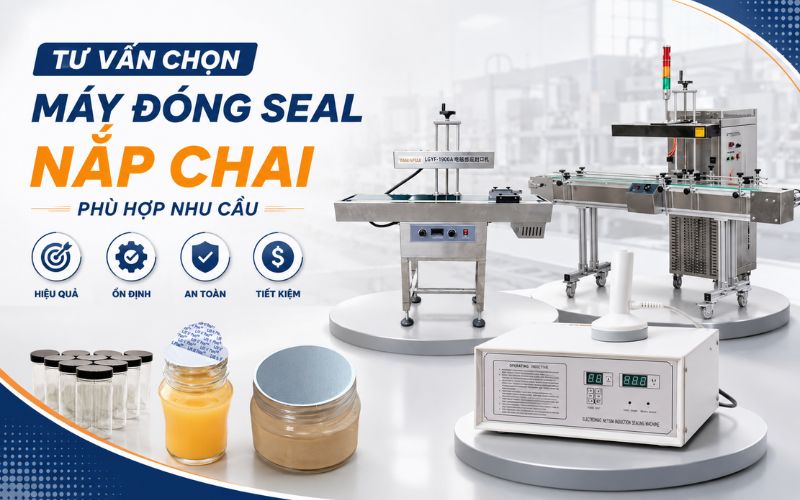 Tư vấn chọn máy đóng seal nắp chai phù hợp nhu cầu
