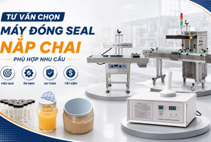 Tư vấn chọn máy đóng seal nắp chai phù hợp nhu cầu