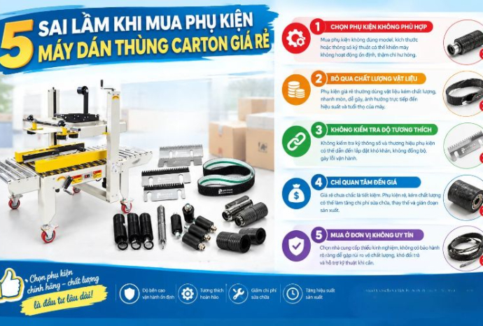 5 sai lầm khi mua phụ kiện máy dán thùng carton giá rẻ