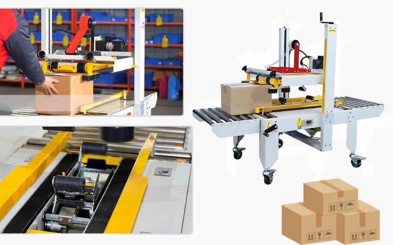 Ảnh thực tế vận hành máy dán thùng dưới 20 triệu đồng