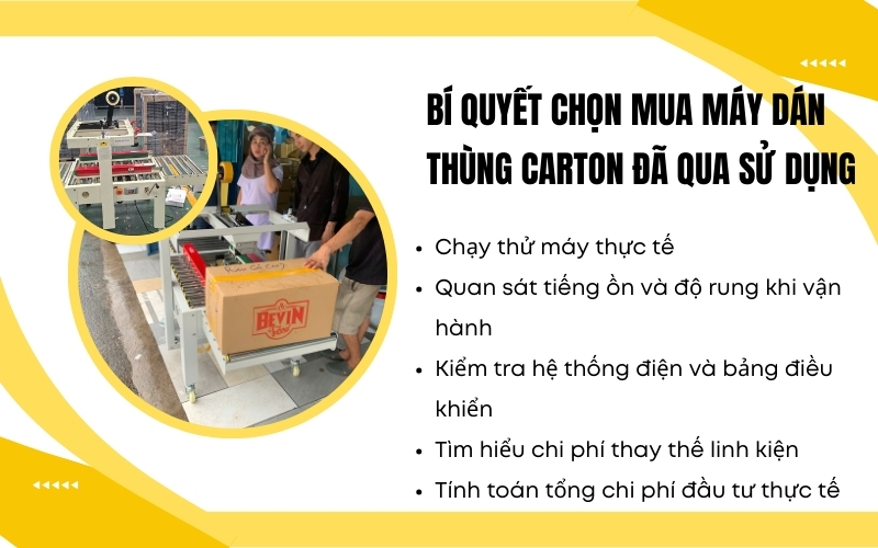 Bí quyết chọn mua máy dán thùng carton đã qua sử dụng