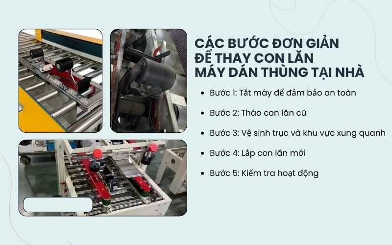 Các bước đơn giản để thay con lăn máy dán thùng tại nhà 