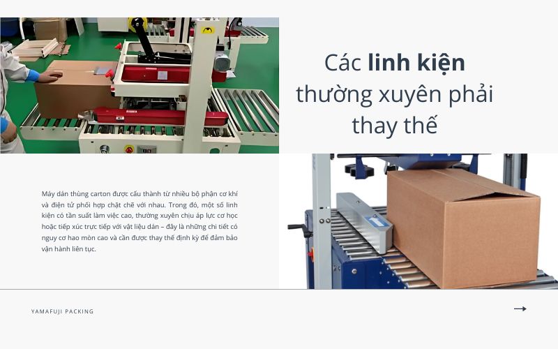 Các linh kiện thường xuyên phải thay thế