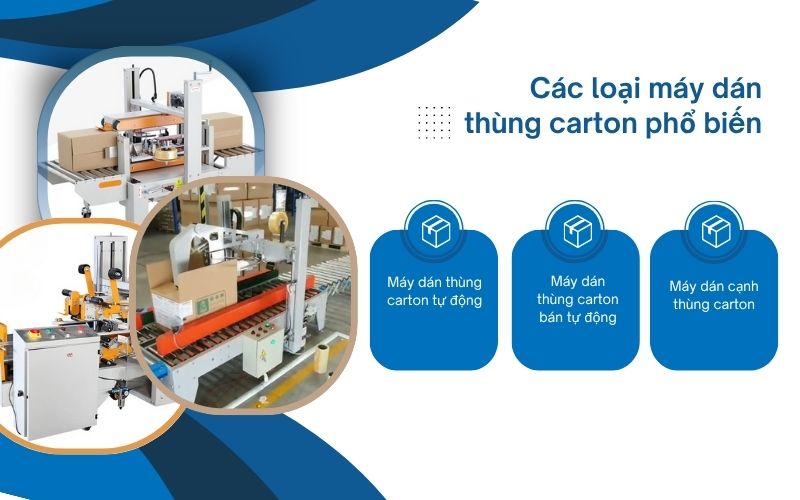 Các loại máy dán thùng carton phổ biến