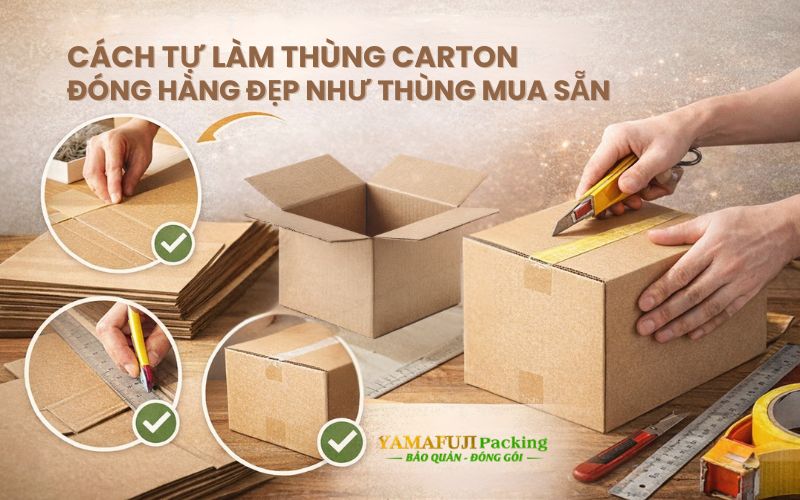 Cách tự làm thùng carton đóng hàng đẹp