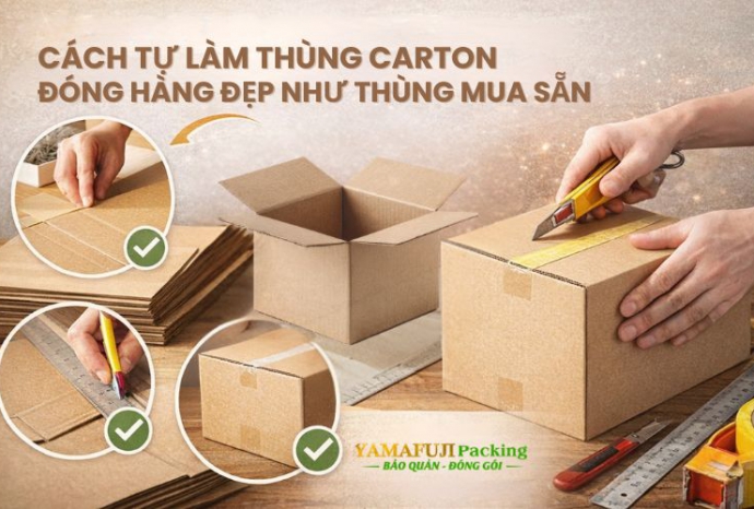 Cách tự làm thùng carton đóng hàng đẹp như thùng mua sẵn