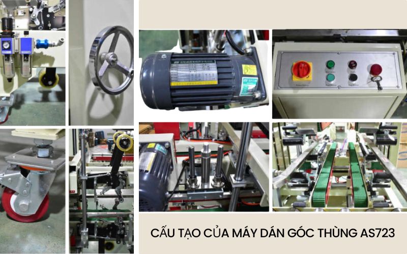Cấu tạo của máy dán góc thùng AS723