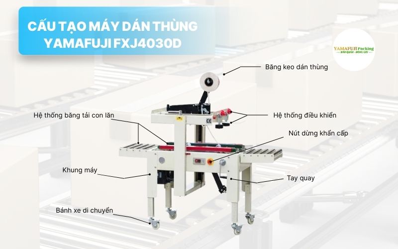 Cấu tạo máy dán thùng Yamafuji FXJ4030D