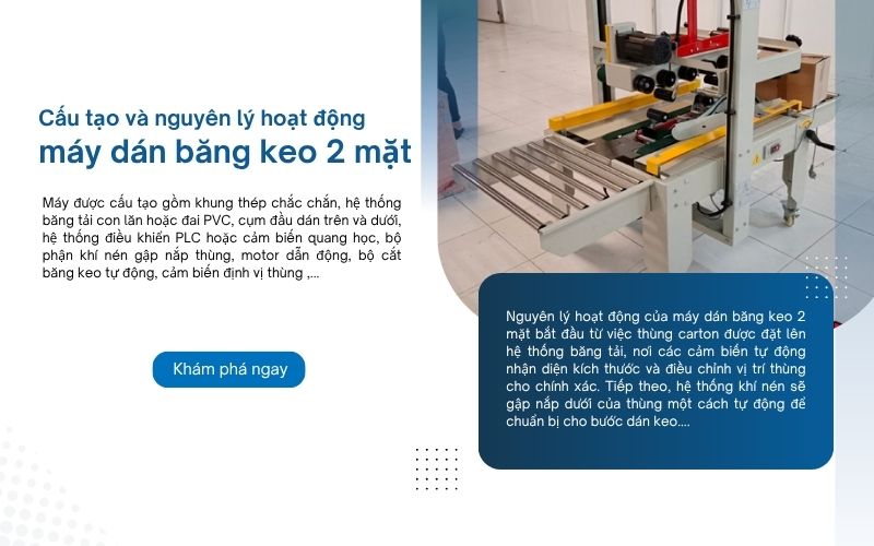 Cấu tạo và nguyên lý hoạt động của máy dán băng keo 2 mặt