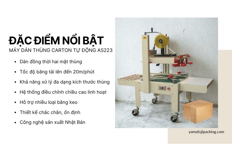 Đặc điểm nổi bật của máy dán thùng carton tự động AS223