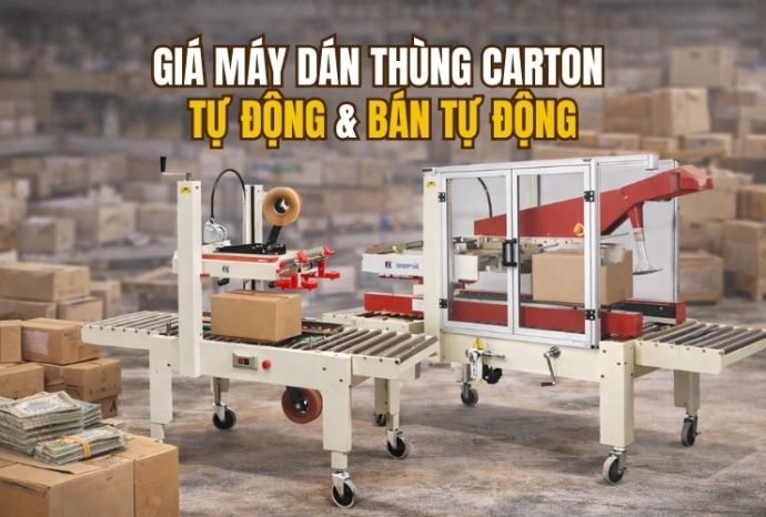 Giá máy dán thùng carton tự động & bán tự động