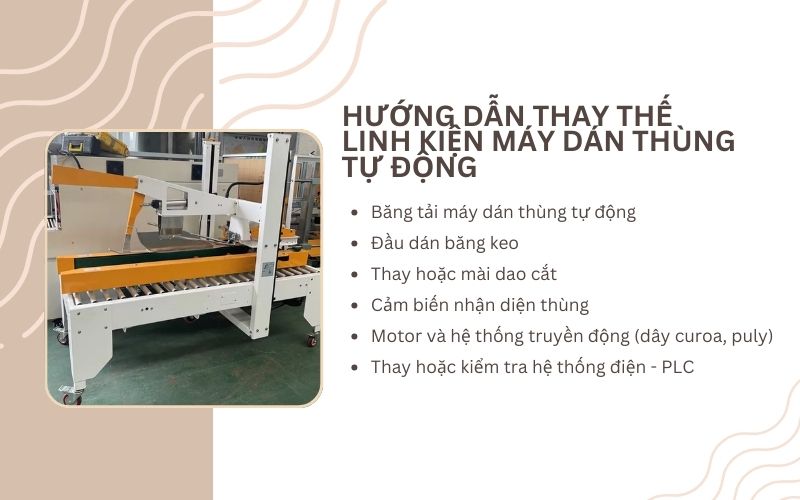 Hướng dẫn thay thế linh kiện máy dán thùng tự động