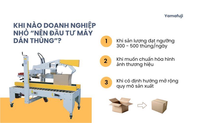 Khi nào doanh nghiệp nhỏ “Nên đầu tư máy dán thùng”?