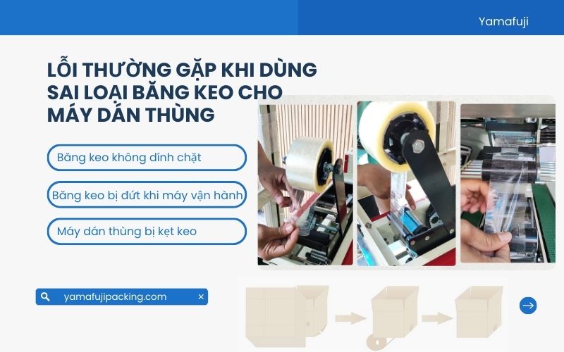 Lỗi thường gặp khi dùng sai loại băng keo cho máy dán thùng