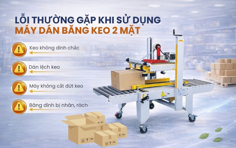 Lỗi thường gặp khi sử dụng máy dán băng keo 2 mặt