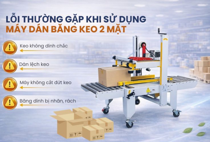 Lỗi thường gặp khi sử dụng máy dán băng keo 2 mặt