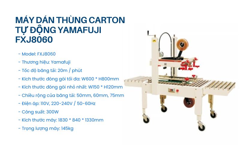Máy dán thùng Carton tự động Yamafuji FXJ8060