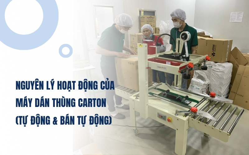 Nguyên lý hoạt động của máy dán thùng carton (tự động & bán tự động)