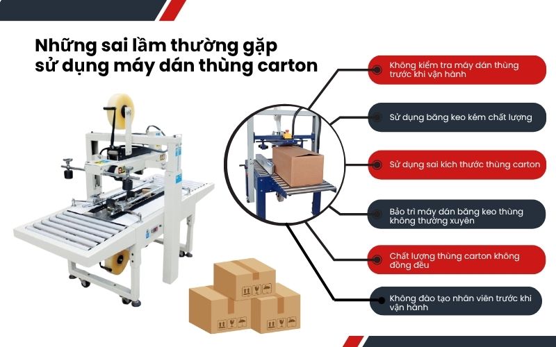 Những sai lầm thường gặp khi sử dụng máy dán thùng carton