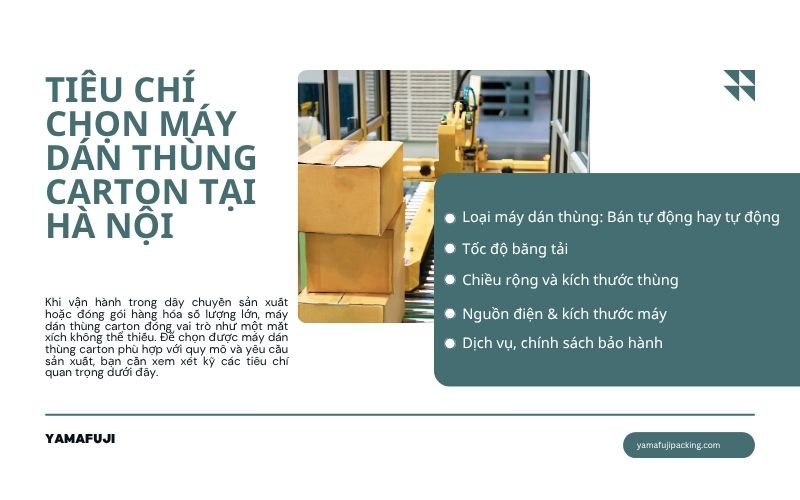 Tiêu chí chọn máy dán thùng carton tại Hà Nội
