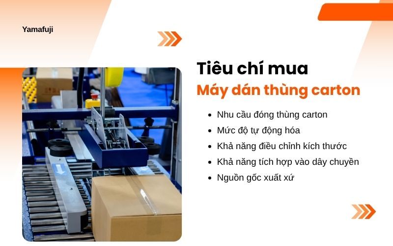 Tiêu chí chọn mua máy dán băng keo thùng carton 