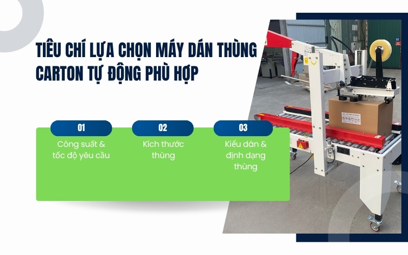 Tiêu chí lựa chọn máy dán thùng carton tự động phù hợp