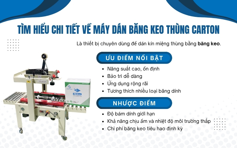 Tìm hiểu chi tiết về Máy dán băng keo thùng carton